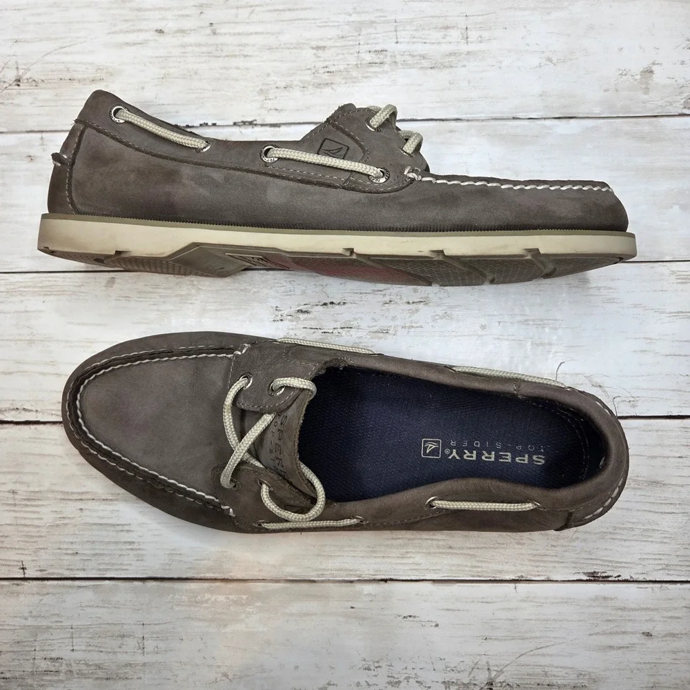 Sperry Top-Sider Boat Shoes Authentic Original Men 11M Grey Leather Loafers